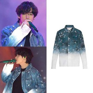 HP🎉Louis Vuitton 2020 Monogram Spray Denim Jacket